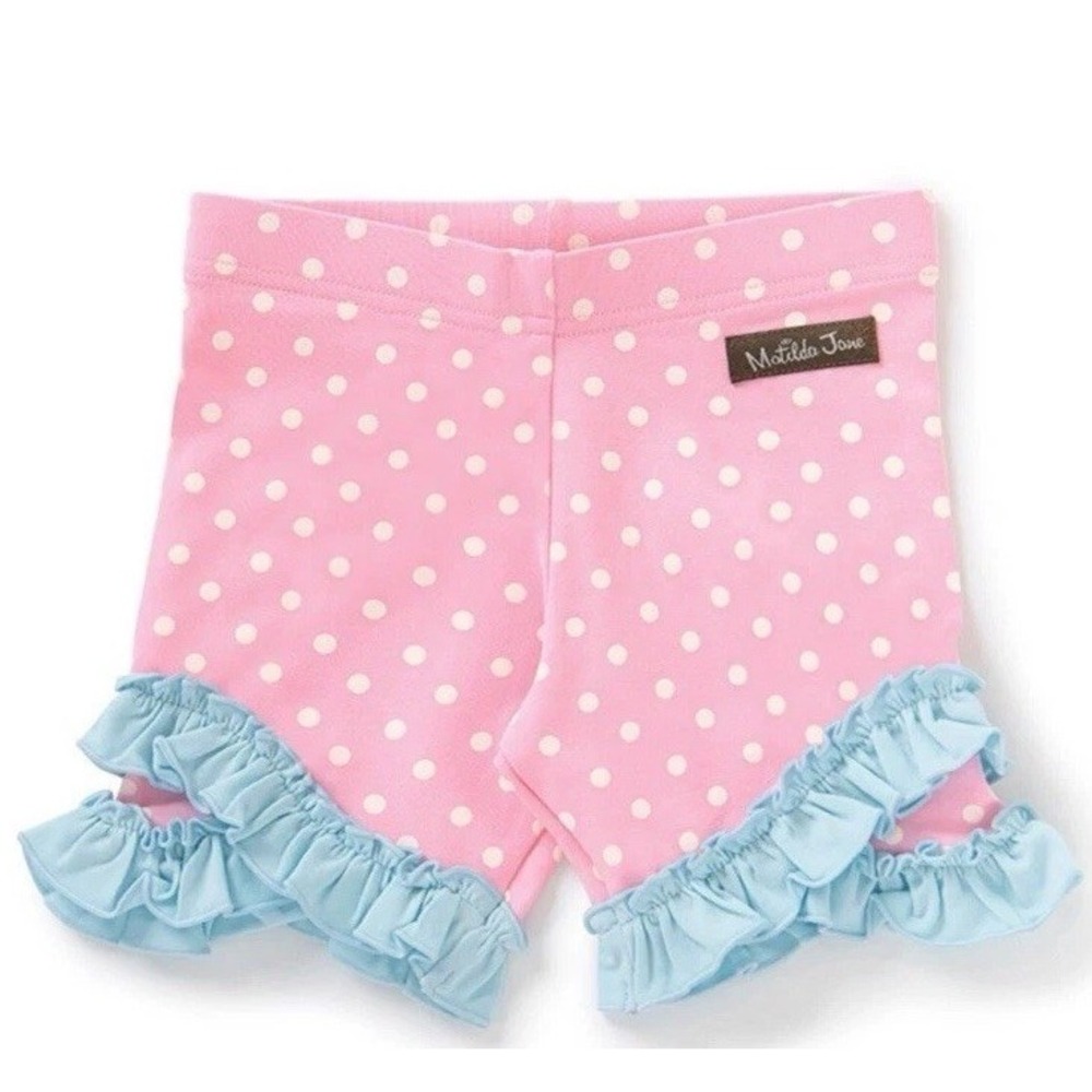 Girls Matilda Jane Girlie Pop Shortie Pink Polka Dots Shorts Size 8